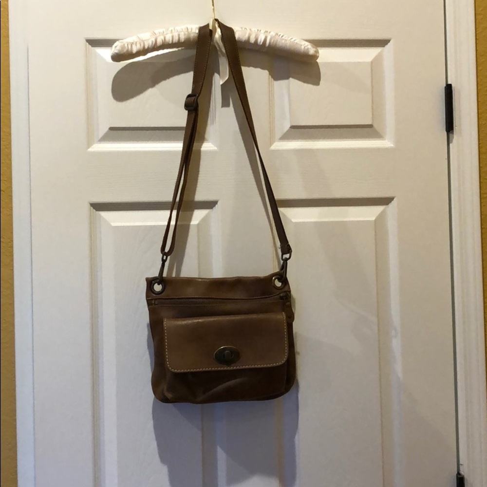 Roots genuine leather crossbody purse